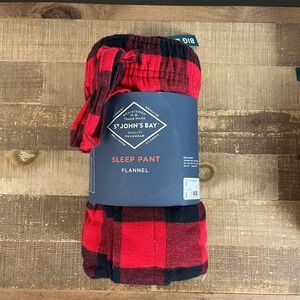 NEW‎ St Johns Bay Mens Flannel Sleep Pants Pajama Pants 5XL Red Buffalo Check
